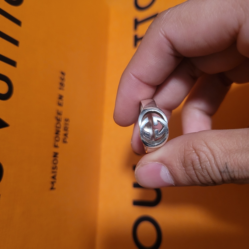 Silver Gucci Men's Ring